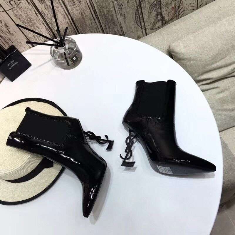 2019 NEW YSL Patent leather Ankle Boots 102931 - Click Image to Close